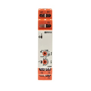 Broyce Control LESW Series DIN Rail Timer Relay, 1-Contact, 230 V DC 12 V AC, 230 V AC, 0.1 s to 100 h LESW 12-230V AC/DC