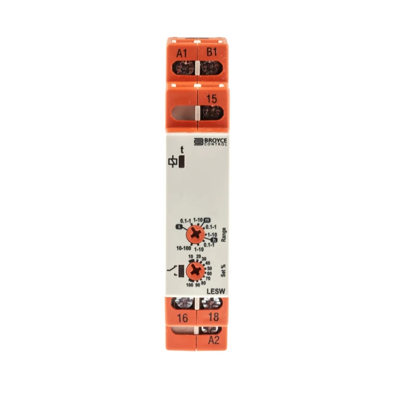 Broyce Control LESW Series DIN Rail Timer Relay, 1-Contact, 230 V DC 12 V AC, 230 V AC, 0.1 s to 100 h LESW 12-230V AC/DC