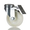 RS PRO Swivel Castor with 75 mm Polypropylene Wheel, 70 kg Load Capacity, Plain Bearing, Brakes, Overall Height 100 828-6322