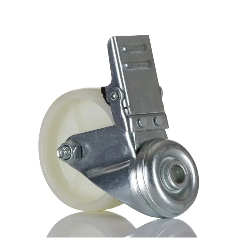 RS PRO Swivel Castor with 75 mm Polypropylene Wheel, 70 kg Load Capacity, Plain Bearing, Brakes, Overall Height 100 828-6322