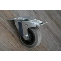 RS PRO Swivel Castor with 70 kg Load Capacity, 75 mm Rubber Wheel, Pressed Steel Frame, Brake Included 828-6303