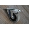 RS PRO Swivel Castor with 70 kg Load Capacity, 75 mm Rubber Wheel, Pressed Steel Frame, Brake Included 828-6303