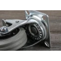 RS PRO Swivel Castor with 70 kg Load Capacity, 75 mm Rubber Wheel, Pressed Steel Frame, Brake Included 828-6303