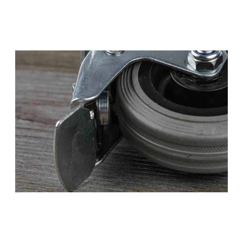 RS PRO Swivel Castor with 70 kg Load Capacity, 75 mm Rubber Wheel, Pressed Steel Frame, Brake Included 828-6303
