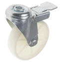 RS PRO Swivel Castor with 80 kg Load Capacity, 100 mm Polypropylene Wheel, Plain Bearing Hub 828-6331