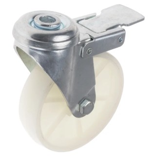RS PRO Swivel Castor with 80 kg Load Capacity, 100 mm Polypropylene Wheel, Plain Bearing Hub 828-6331