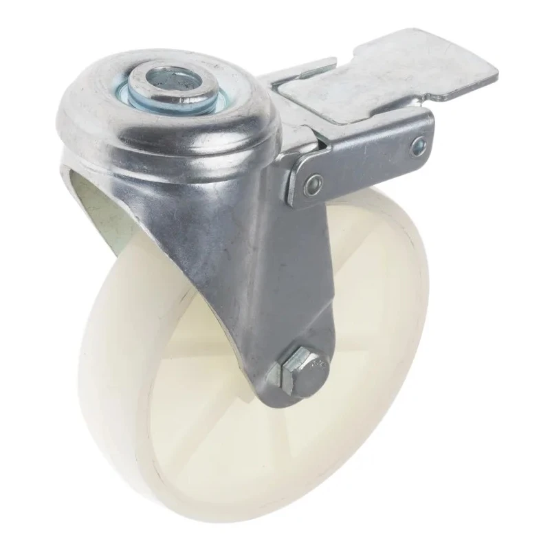 RS PRO Swivel Castor with 80 kg Load Capacity, 100 mm Polypropylene Wheel, Plain Bearing Hub 828-6331