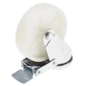 RS PRO Swivel Castor with 80 kg Load Capacity, 100 mm Polypropylene Wheel, Plain Bearing Hub 828-6331