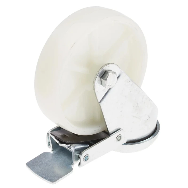 RS PRO Swivel Castor with 80 kg Load Capacity, 100 mm Polypropylene Wheel, Plain Bearing Hub 828-6331