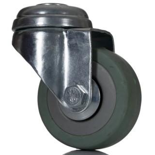 RS PRO Swivel Castor, 50 kg Capacity, 50 mm Wheel Diameter, Rubber Tyres, Plain Bearing, Swivel Bracket 828-6334