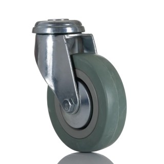 RS PRO Medium Duty Swivel Castor with Rubber Wheel 100 mm Diameter, 80 kg Load Capacity 828-6347