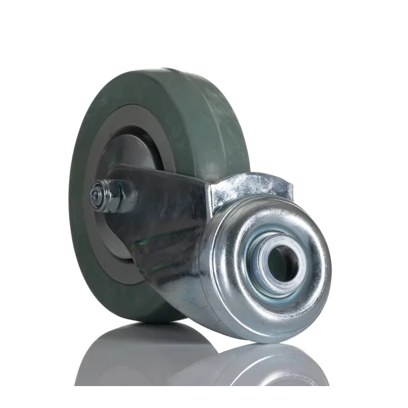 RS PRO Medium Duty Swivel Castor with Rubber Wheel 100 mm Diameter, 80 kg Load Capacity 828-6347