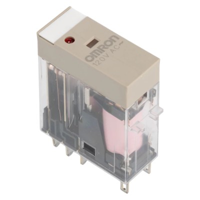 Omron Power Relay, DPDT Contact Configuration, 120V AC Coil Voltage, 5A Switching Current, Plug-In G2R-2-SN 120VAC (S)
