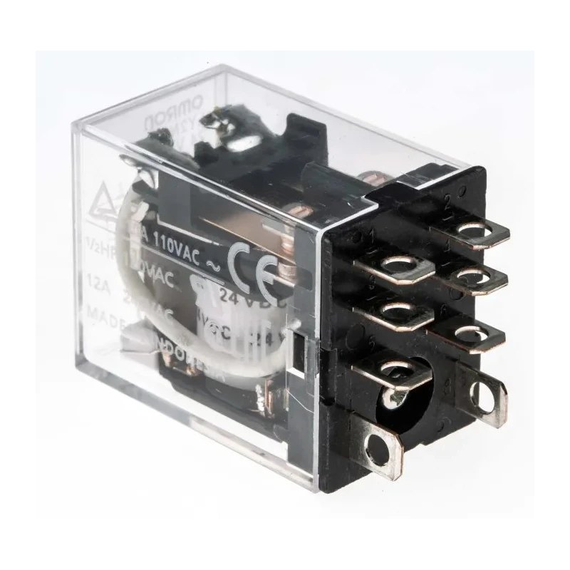 Omron Power Relay, 24V DC Coil Voltage, 10A Switching Current, DPDT Contact Configuration LY2N 24VDC