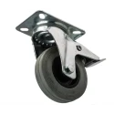 RS PRO Braked Swivel Castor, 70 kg Capacity, 100 mm Wheel Diameter, Rubber Tyres, Nylon Hub Roller Bearing 828-6306
