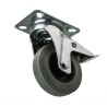 RS PRO Braked Swivel Castor, 70 kg Capacity, 100 mm Wheel Diameter, Rubber Tyres, Nylon Hub Roller Bearing 828-6306