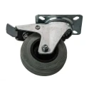 RS PRO Braked Swivel Castor, 70 kg Capacity, 100 mm Wheel Diameter, Rubber Tyres, Nylon Hub Roller Bearing 828-6306