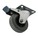 RS PRO Braked Swivel Castor, 70 kg Capacity, 100 mm Wheel Diameter, Rubber Tyres, Nylon Hub Roller Bearing 828-6306