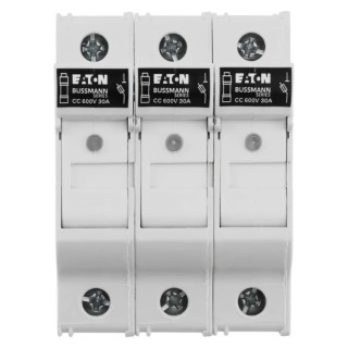 Eaton 30A 3-Pole Fuse Holder, 600V DIN Rail Mount CHCC3DIU
