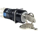 Idec IP40, IP65 Key Switch, DPDT, 1A, 2-Way Common-Key AS6M-21KT2PB