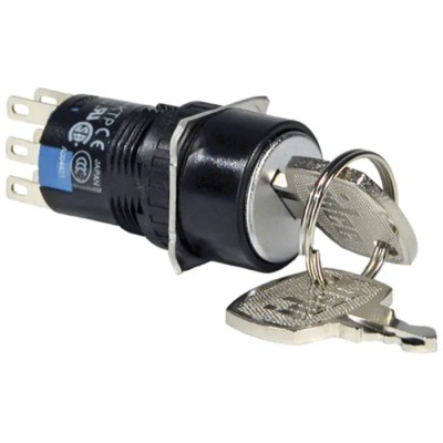 Idec IP40, IP65 Key Switch, DPDT, 1A, 2-Way Common-Key AS6M-21KT2PB