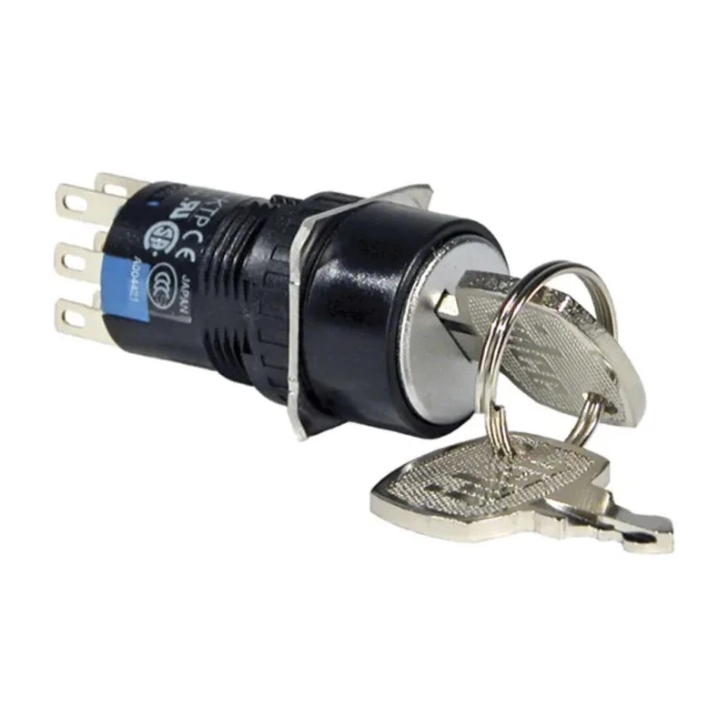 Idec IP40, IP65 Key Switch, DPDT, 1A, 2-Way Common-Key AS6M-21KT2PB