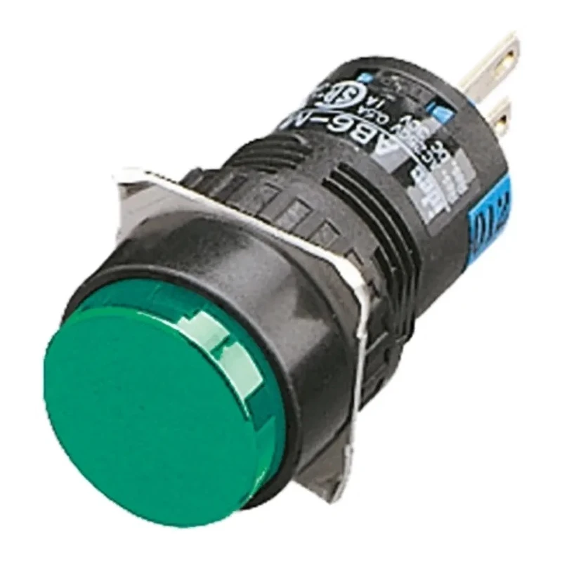 Idec AB Series Push Button Switch, Momentary, Panel Mount, 16.2 mm Cutout, SPDT, IP65, 250V AC AB6M-M1P-G