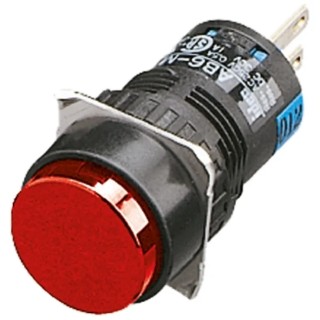 Idec AB Series Push Button Switch Momentary Panel 16.2 mm Cutout SPDT IP65 250 V dc 250 V ac AB6M-M1P-R