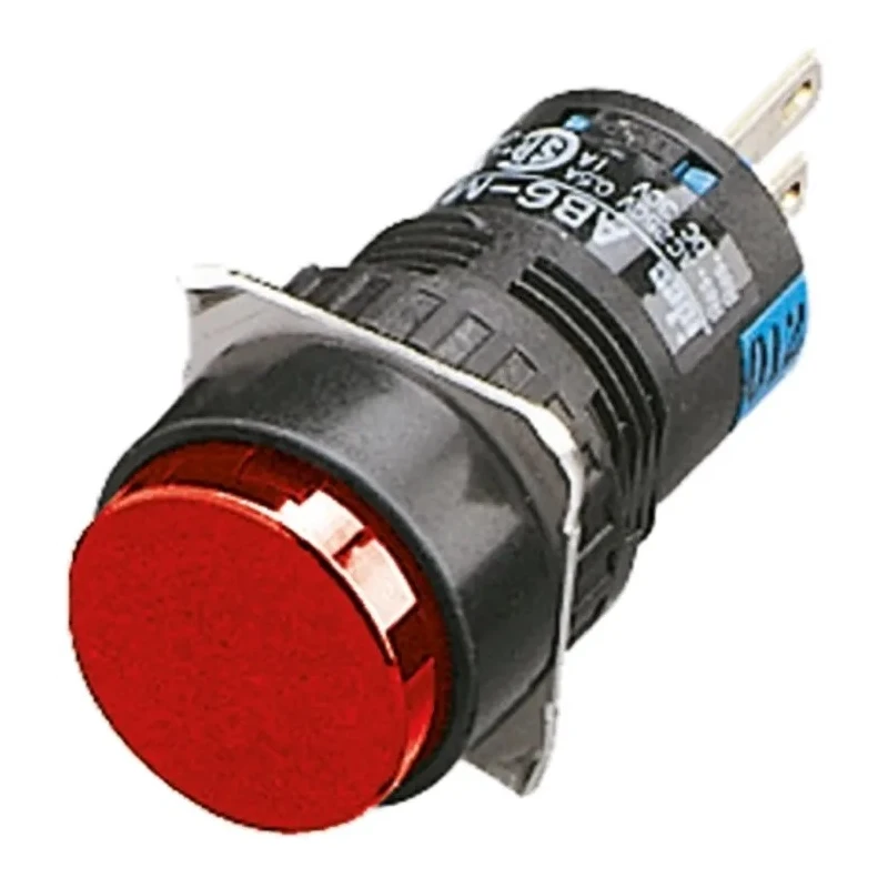 Idec AB Series Push Button Switch Momentary Panel 16.2 mm Cutout SPDT IP65 250 V dc 250 V ac AB6M-M1P-R