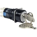 Idec Key Switch, DPDT, 1A, 2 Positions, Common Key, IP40/IP65 Rated AS6M-2KT2PA