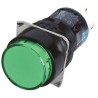 Idec AL Series Illuminated Momentary Push Button Switch, Panel Mount, 16.2 mm Cutout, SPDT, Green LED, IP65, 250 AL6M-M14P-G