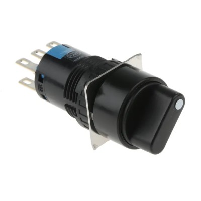 Idec Selector Switch DPDT 2 Positions Solder Lug Terminal IP40/IP65 Momentary/Maintained AS6M-2Y2P