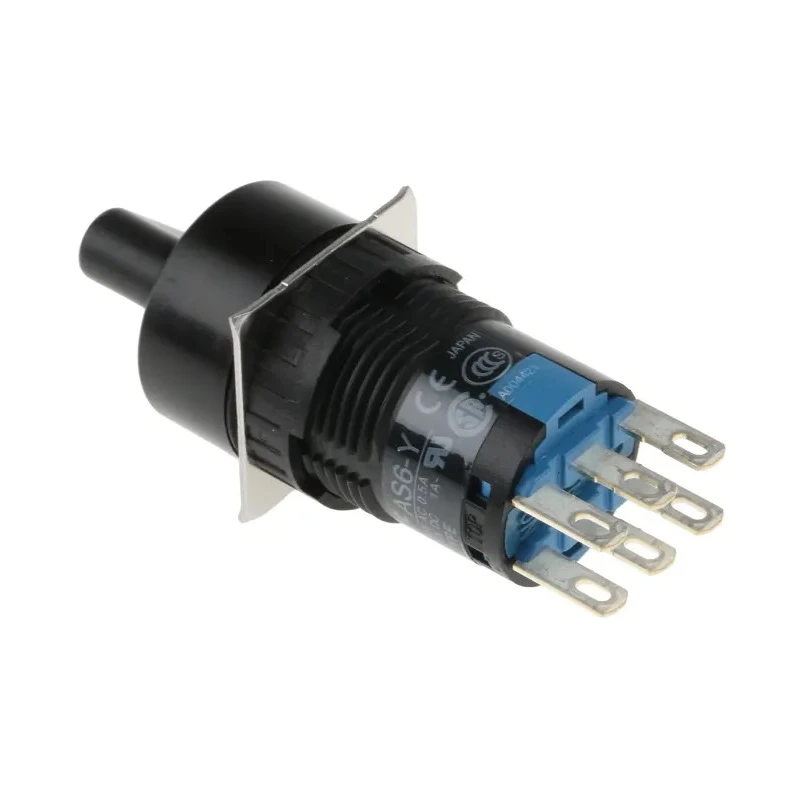 Idec Selector Switch DPDT 2 Positions Solder Lug Terminal IP40/IP65 Momentary/Maintained AS6M-2Y2P
