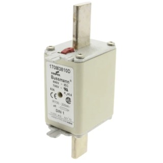 Eaton 80A High Speed Dual Indication Centred Tag Fuse NH1 690V AC Bussmann Series 170M3811D
