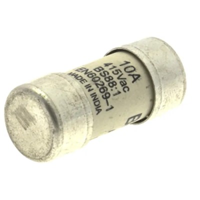 Eaton 10A Ceramic Cartridge Fuse 13 x 29 mm, 415V AC, Ceramic Body, Model SMD10