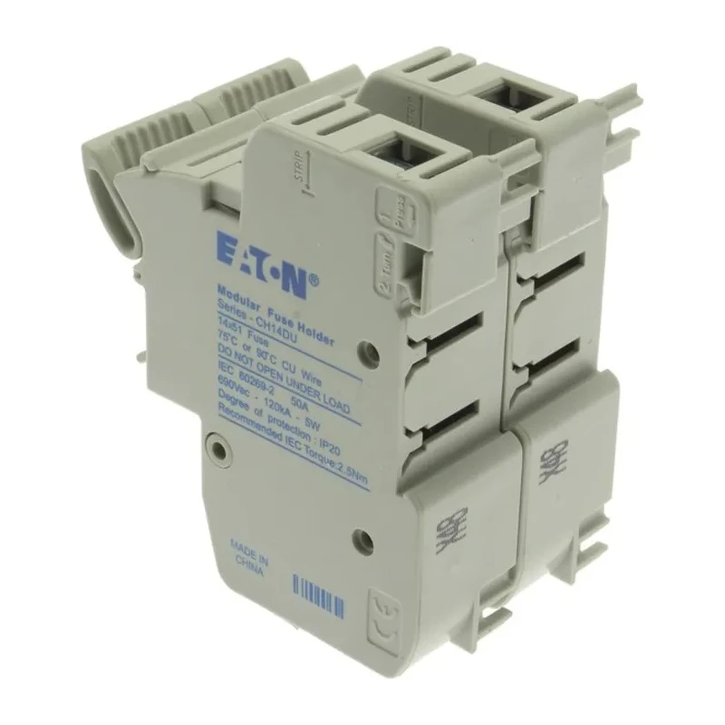 Eaton Rail Mount Fuse Holder 50A 1 Pole 690V AC 750V DC Screw Terminal CH141DMSU-F