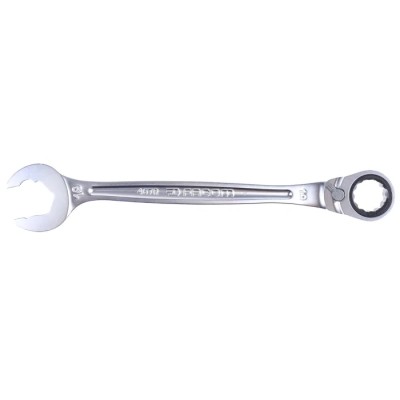 Facom Standard Open End Combined Ratchet Spanner 19 mm, Chrome Vanadium Steel, 247mm Length 467BR.19