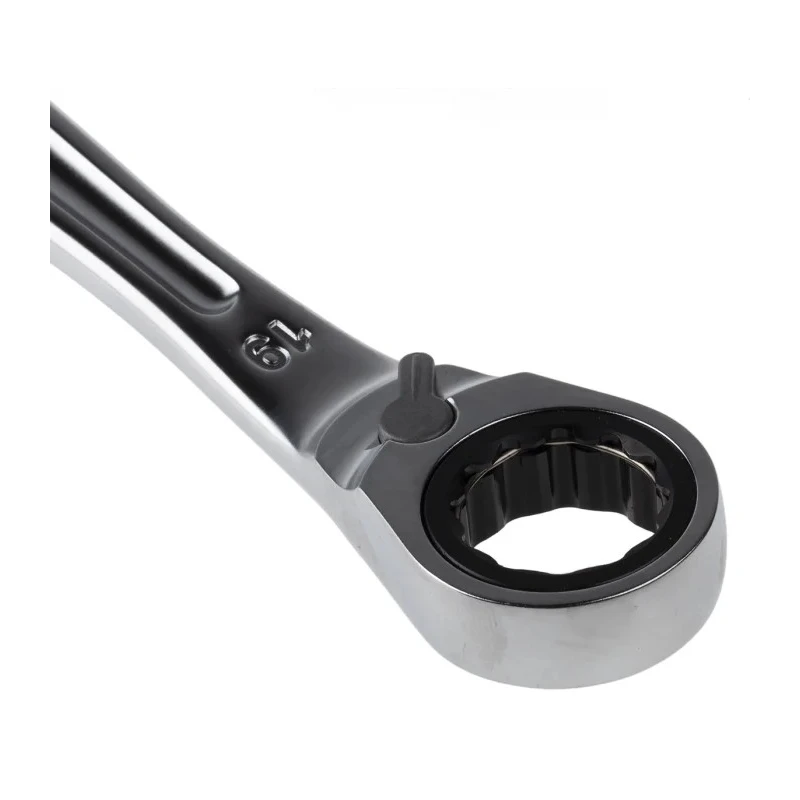 Facom Standard Open End Combined Ratchet Spanner 19 mm, Chrome Vanadium Steel, 247mm Length 467BR.19