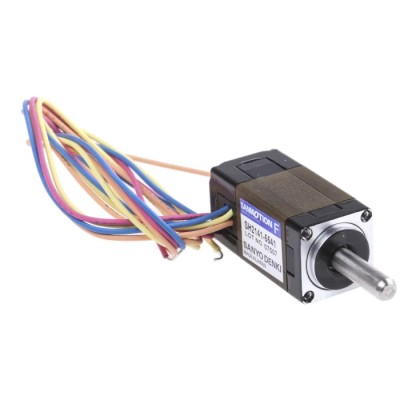 Sanyo Denki SH2141 Series Bipolar Stepper Motor 24V, 6.5mNm Torque, 1.8° Step Angle, 14x14 mm Frame, 4 mm Shaft SH2141