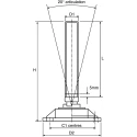 Nu-Tech Engineering Stainless Steel Adjustable Foot M16 Thread, 100 mm Dia. Base, 2000 kg Static Load Capacity, 10° A195/005