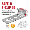 RS PRO Natural Steel Fire Rated Cable Clip 8 mm Max Bundle Diameter Screw Fixing 56 mm Length 20 mm Width 8 mm Depth 182-3854