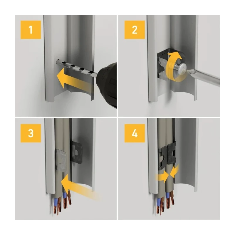 RS PRO Natural Steel Fire Rated Cable Clip 8 mm Max Bundle Diameter Screw Fixing 56 mm Length 20 mm Width 8 mm Depth 182-3854