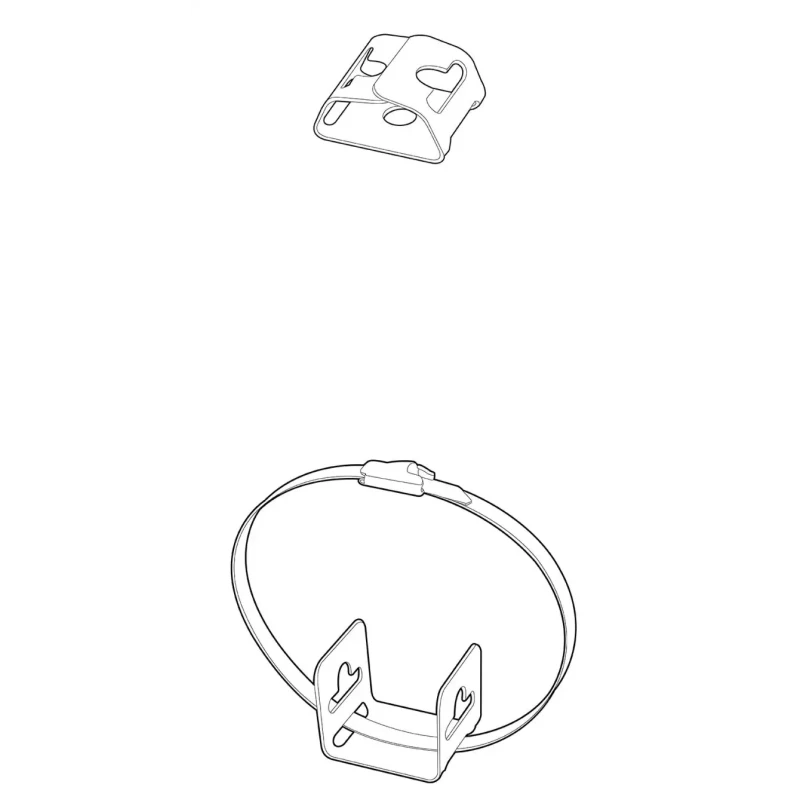 RS PRO Natural Steel Fire Rated Cable Clip 8 mm Max Bundle Diameter Screw Fixing 56 mm Length 20 mm Width 8 mm Depth 182-3854