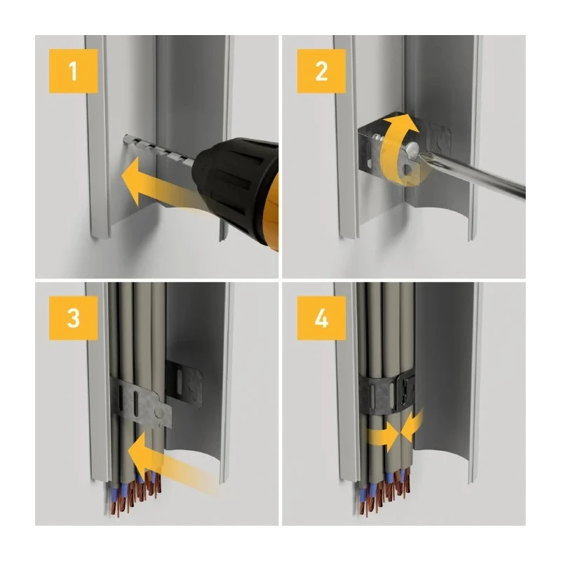 RS PRO Natural Steel Cable Clip, 20 mm Maximum Bundle Diameter, Screw Fixing, Length 110.5 mm, Width 20 mm, Depth 182-3855
