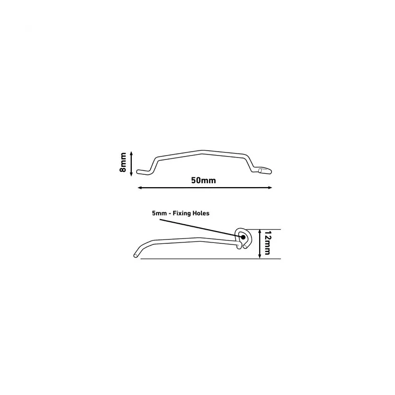 RS PRO Natural Steel Cable Clip Screw Fixing 50 mm Length 12 mm Width 8 mm Depth 182-3864