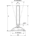 Nu-Tech Engineering Stainless Steel Adjustable Foot M16 Thread Size 100 mm Base Diameter 2000 kg Static Load A195/002