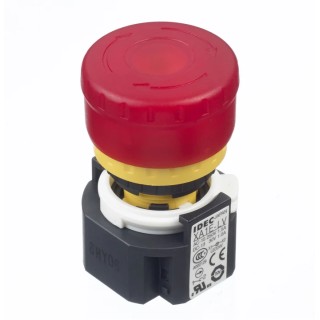 Idec XA Series Twist Release Illuminated Emergency Stop Push Button, Panel Mount, 16mm Cutout, 1 NO/3 NC, IP65 