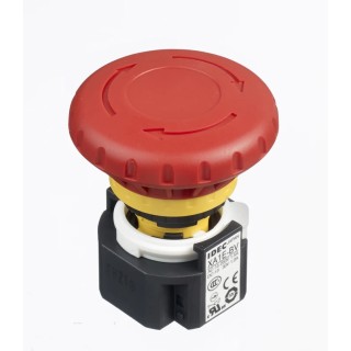 Idec XA Series Twist Release Emergency Stop Push Button, Panel Mount, 16 mm Cutout, 2 NC, IP65 XA1E-BV402R