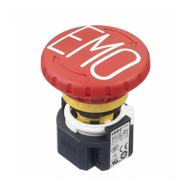 Idec XA Series Twist Release Emergency Stop Push Button, Panel Mount, 16mm Cutout, 3 NC Contacts, IP65 XA1E-BV403RH-EMO