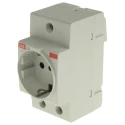 ABB 16A Grey 1 Gang Plug Socket Indoor Type L Italian DIN Rail Mount 2CSM110000R0701 M1173